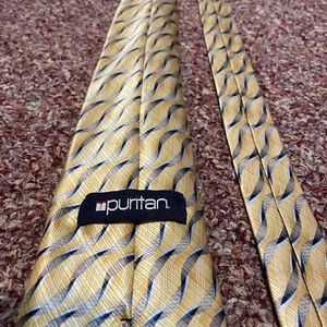 Yellow and Navy Puritan Tie